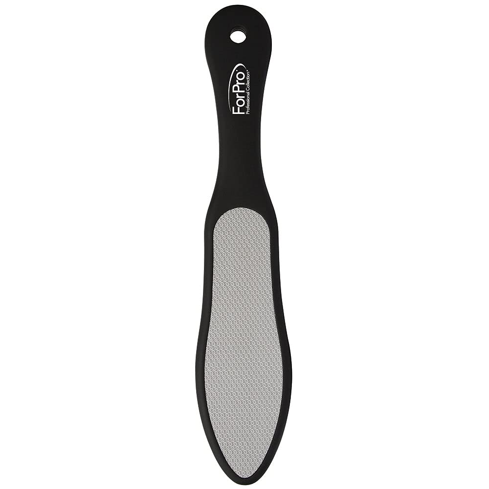 ForPro Black Bear Stainless Steel Pedicure File, Double-Sided Professional Quality Pedicure File for Heels and Feet, 10.5†L